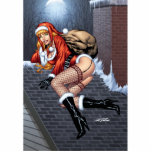Ms Claus On The Rooftop Delivering Santas Presents photo sculptures