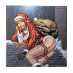 Ms Claus On The Rooftop Delivering Santas Presents tiles