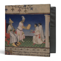 Ms Fr 2810 f.3v Kublai Khan (1214-94) giving his g binders
