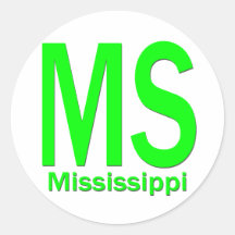 MS Mississippi plain green Sticker