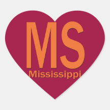 MS Mississippi plain orange Sticker