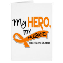 MS Multiple Sclerosis MY HERO MY HUSBAND 42 Greeting Cards