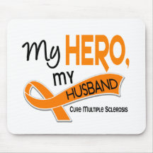 MS Multiple Sclerosis MY HERO MY HUSBAND 42 Mouse Pad