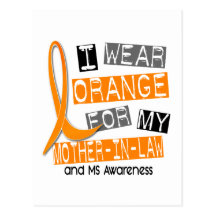 MS Multiple Sclerosis Orange For My Mother-In-Law Postcards