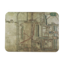 Ms R 171 f.285 Plan of Canterbury Cathedral and th Rectangular Magnets