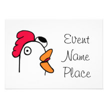 Ms. Rude Chicken Head Inviataion Personalized Announcement