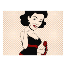 Ms. Victoria Crushmore Flirty Retro Girl Personalized Invitation