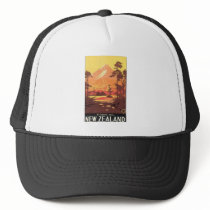 Mt Egmont New Zealand Travel Poster Hat