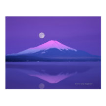 Mt. Fuji Below Moon Post Card