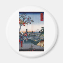Mt. Fuji Viewed from a Teahouse c. 1800s Japan Refrigerator Magnet