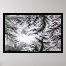 Mt. Rainier, Washington satellite poster