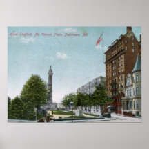 Mt. Vernon Place, Baltimore 1910 Vintage Posters