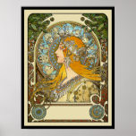 Mucha Art Nouveau Poster -  Zodiac  - La Plume