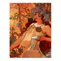 Mucha Autumn Postcards