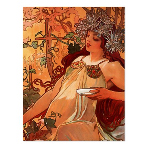 Mucha Autumn Postcards