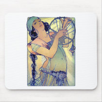 mucha gypsy tambourine dance music woman mousepad