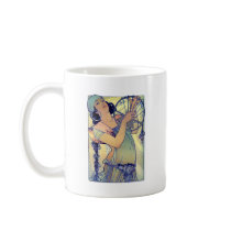 mucha gypsy tambourine dance music woman coffee mug