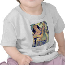 mucha gypsy tambourine dance music woman t-shirt