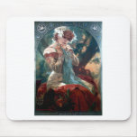 Mucha Lefevre-Utile art deco woman red dress Mouse Pad