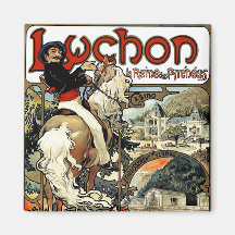 Mucha - Luchon - casino - art Nouveau Aimants Pour Réfrigérateur