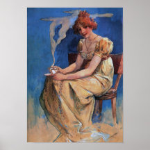 MUCHA-MARIA, SMOKING LADY-PRINT