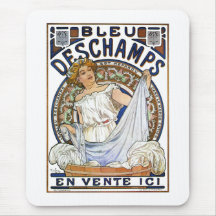 Mucha - Nouveau - Washing Day?! - Bleu Deschamps Mousepads