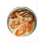 Mucha Woman Post Card
