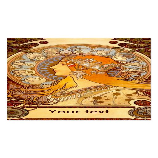 Mucha Zodiac Business Card