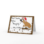 Muddy Christmas Corgi Christmas Card