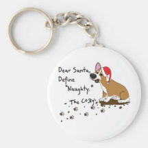 Muddy Christmas Corgi Keychain