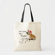Muddy Christmas Corgi Tote Bags