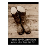 Muddy Gumboots for Farmers Country Store Business Cards