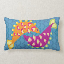 Mudfish Light Throw Pillows
