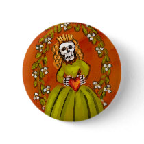Muerta Skeleton Lady with Heart Pin