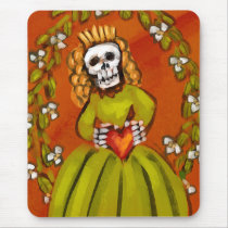 Muerta Skeleton Lady with Heart Mouse Pads