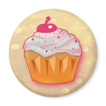 Muffin framboise magnets pour réfrigérateur