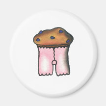 Muffin in Shapewear Fridge Magnets