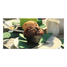 Muffin Tea Snacks Card Custom Photo Card