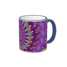 Mug - Crazy Fractal Purple terquoise yellow