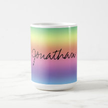 Mug - Signature on rainbow background