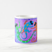 Mug-tropical lizards in sunglasses