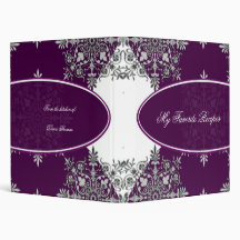 Mulberry Damask Emblem Recipe Book Vinyl Binders