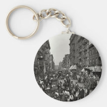 Mulberry Street in New York City, ca. 1900 Key Chain