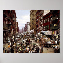 Mulberry Street NYC circa 1900 Canvas Print