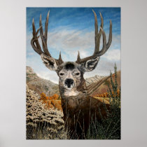 Mule deer Oil Painting Print
