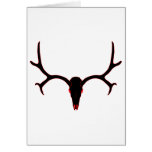 Mule Deer Skull Black and Red Cards