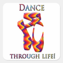 Multi ballet slippers square stickers