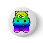 Multi Colored , Rainbow Hippo Pin
