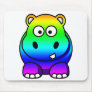 Multi Colored , Rainbow Hippo Mouse Pads
