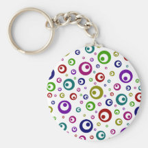 Multi-Colour Abstract Polka Dots Key Chain